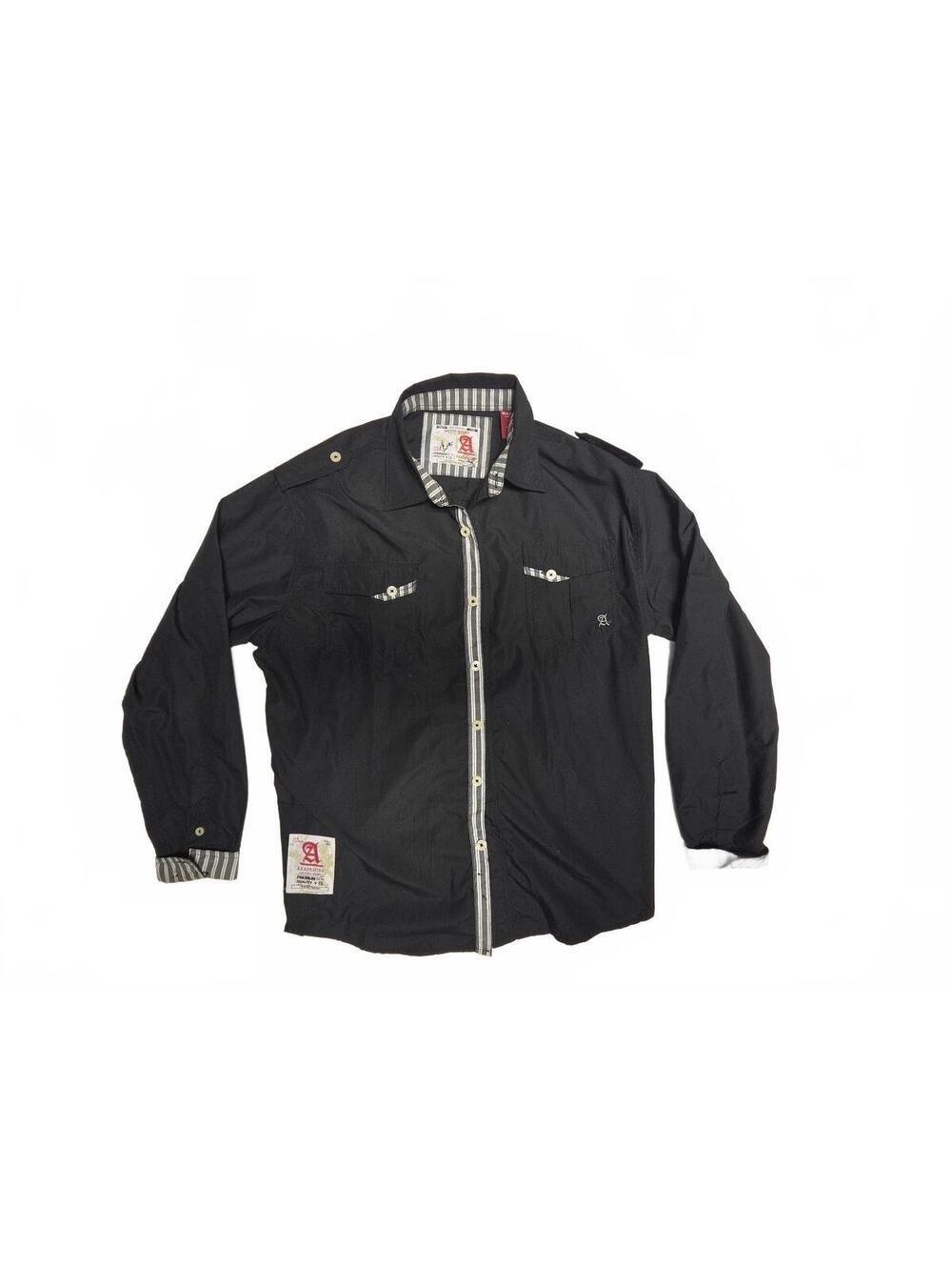 Akdmks Akademiks Jeanius Society Black Button-Down Shirt Mens Size XL
